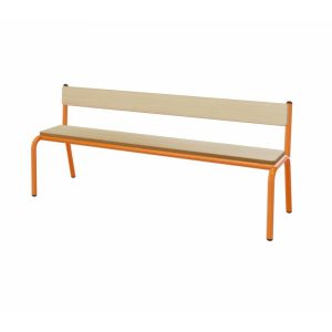 banquette simple avec dos bois orange