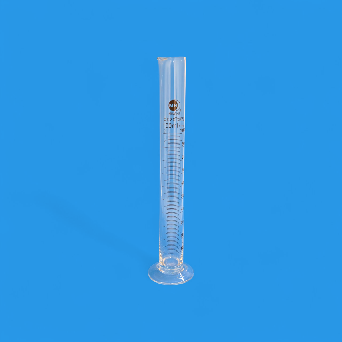 Eprouvette graduée 100ml classe B basse ronde MINGHE – Image 1