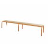 banc sans dos bois orange