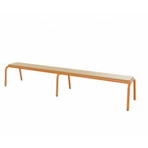 banc sans dos bois orange