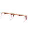 banc sans dos bois rouge