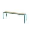 banquette simple sans dos bois turquoise