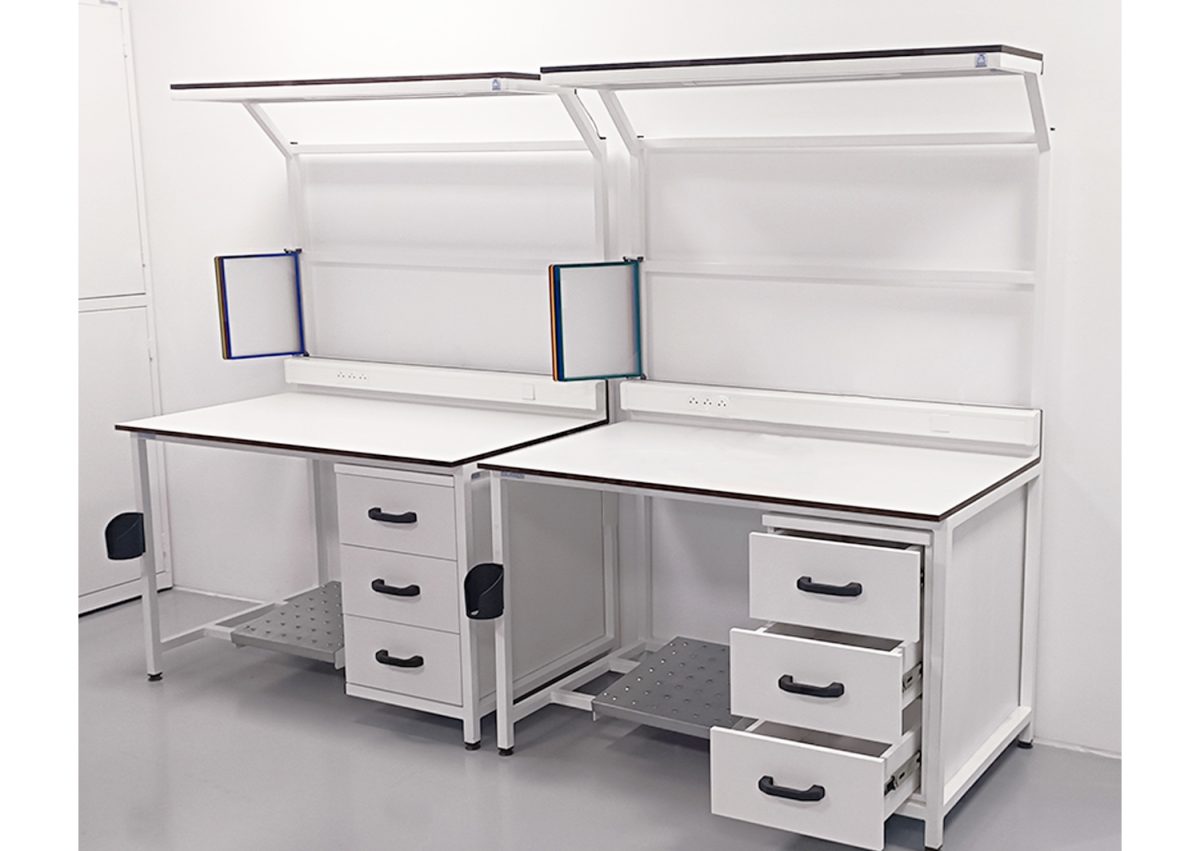 Poste de travail ( Station ) a une étagere en HPL – Image 2