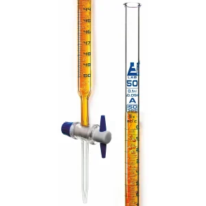 Burette 50 ml classe A, Clé droit en teflon EISCO