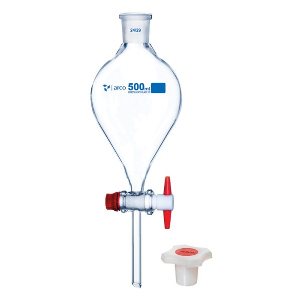 Ampoule à décanter clé en PTFE BORO 500ml