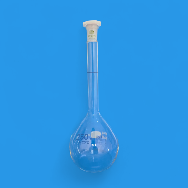Fiole jaugée 250ml classe A avec bouchon