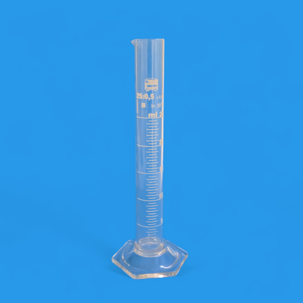 Eprouvette graduée 25ml classe B basse Hexagonale ASSISTENT