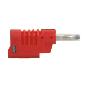 Fiche banane Ø4mm avec embout isolant, fourreau rétractable - rouge