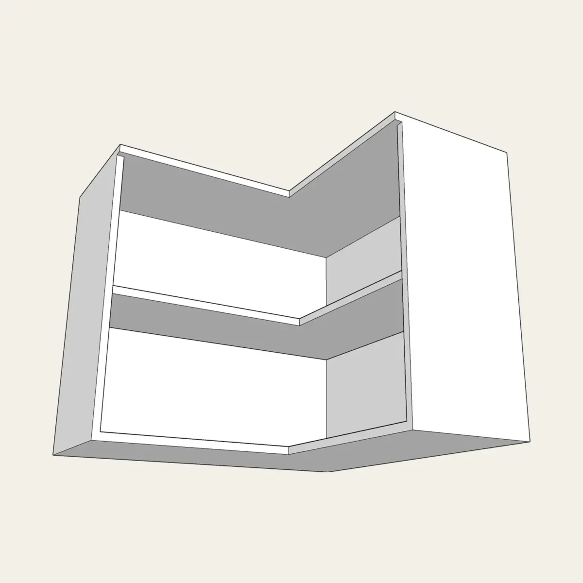 Meuble Haut de coin de laboratoire sans portes – Image 1