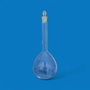 Fiole jaugée 2000ml classe B avec bouchon GG17