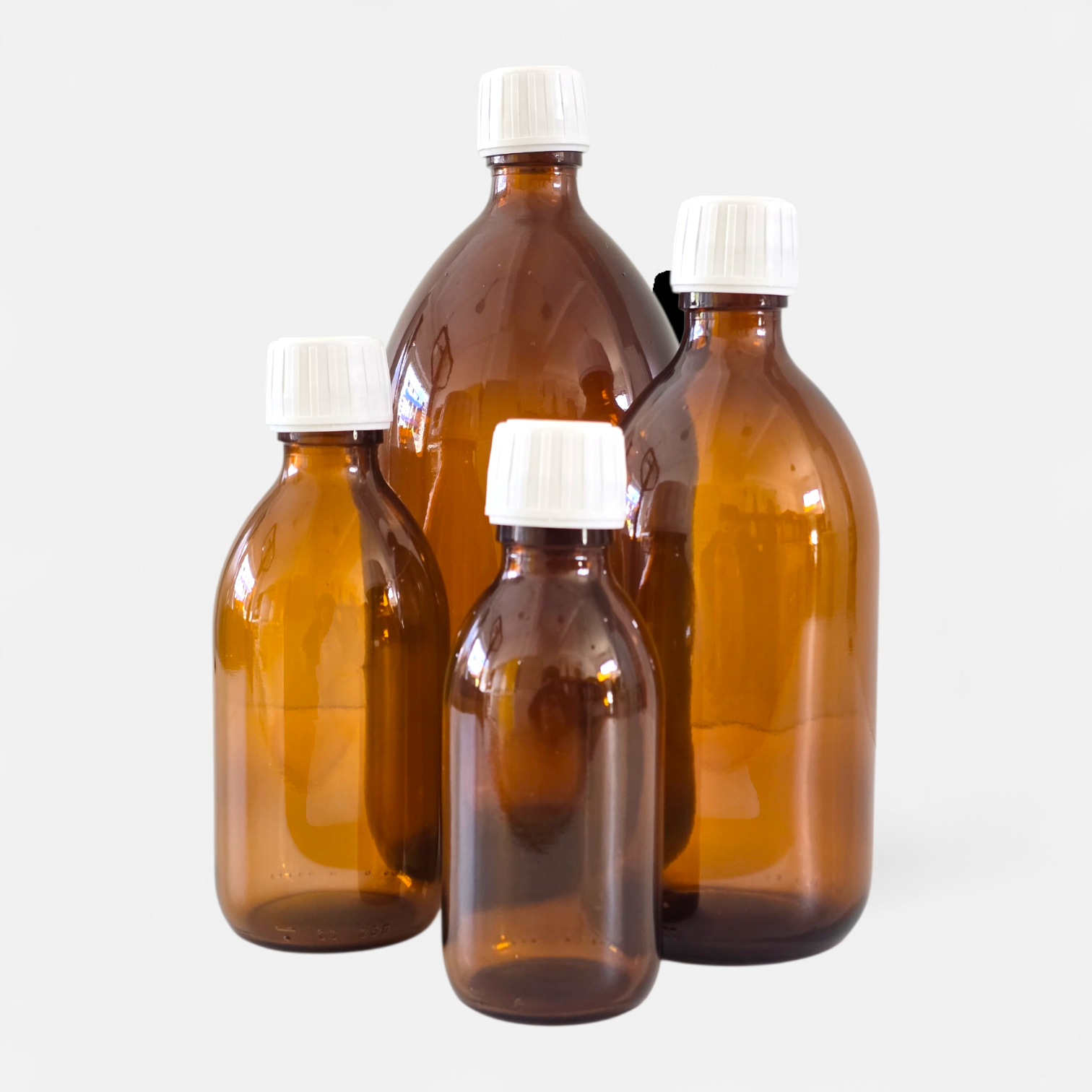 Bouteille 150 ml en verre brun avec bouchon (sécurisé) – Image 2