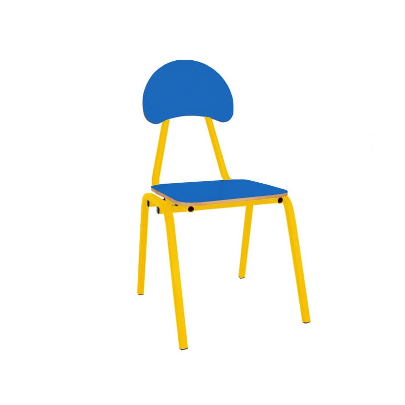 chaise alpha bleu jaune