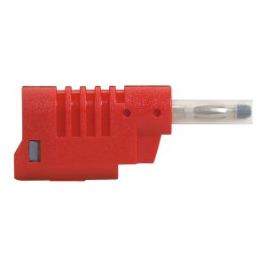 Fiche banane Ø4mm avec embout isolant, fourreau rétractable - rouge